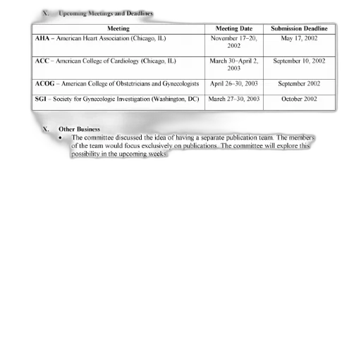 document, titled, upcoming, meetings transparent PNG cut-out