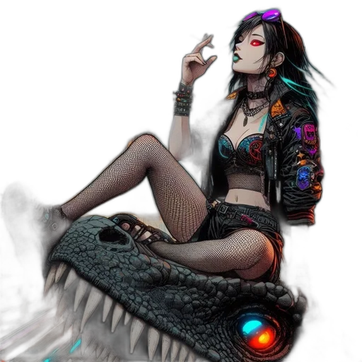 dragon, creature, cyberpunk, concept art transparent PNG cut-out