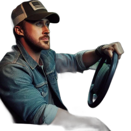 car, hat, jacket, weapon transparent PNG cut-out