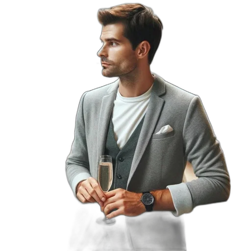jacket, staff, photorealistic, 3d render transparent PNG cut-out