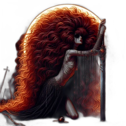 hair, dress, fantasy art, concept art transparent PNG cut-out