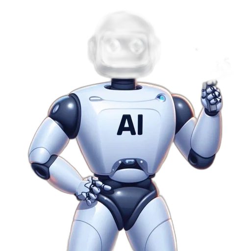 robot, 3d render, concept art, bustling transparent PNG cut-out