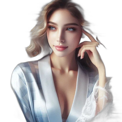 dress, jewelry, face, photorealistic transparent PNG cut-out