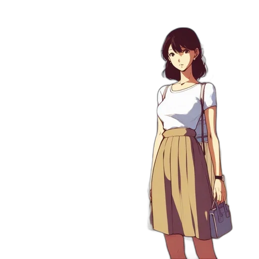 dress, staff, anime, concept art transparent PNG cut-out