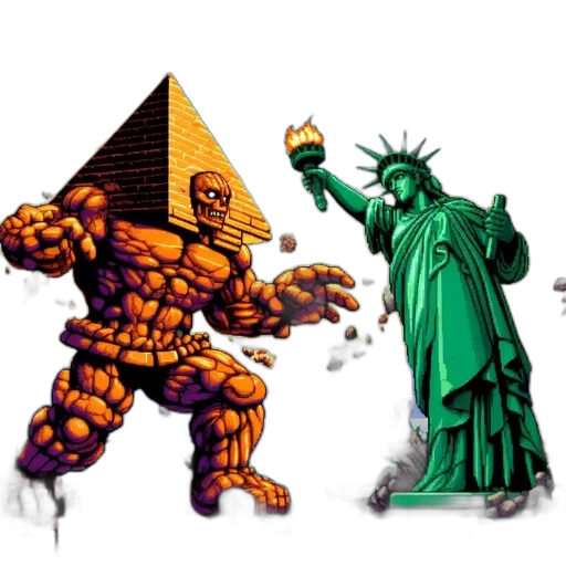 pixel art, concept art, comic book art, 3d render transparent PNG cut-out