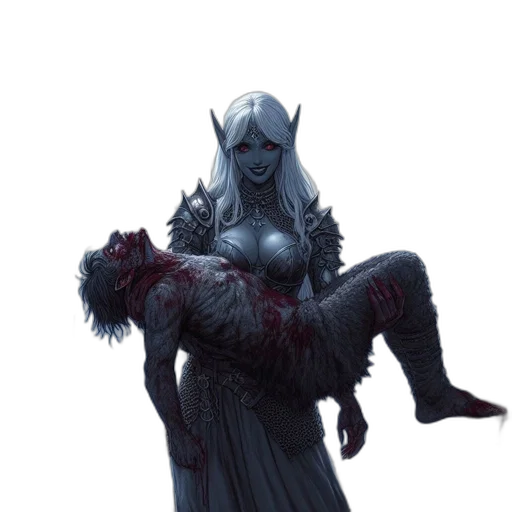 creature, staff, dress, concept art transparent PNG cut-out
