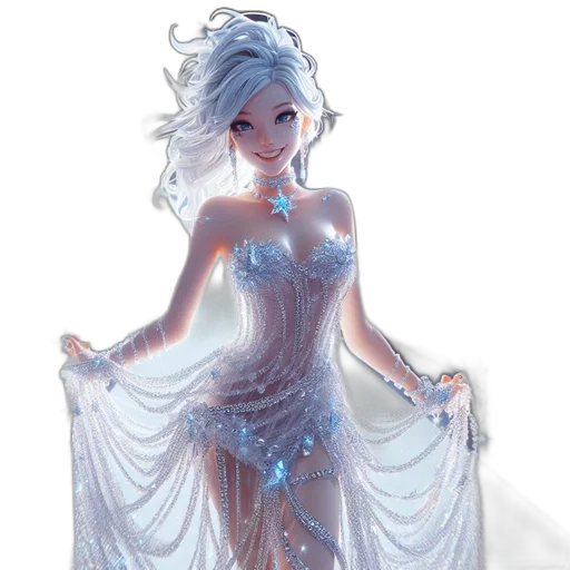 dress, jewelry, fantasy art, concept art transparent PNG cut-out