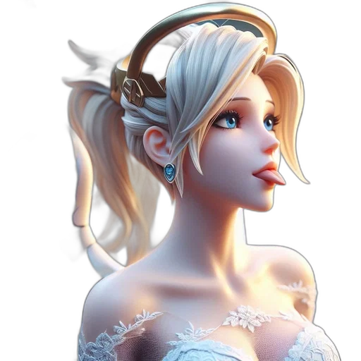 face, fantasy art, 3d render, concept art transparent PNG cut-out