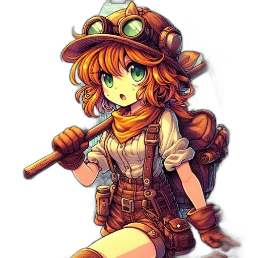 weapon, staff, hat, pixel art transparent PNG cut-out