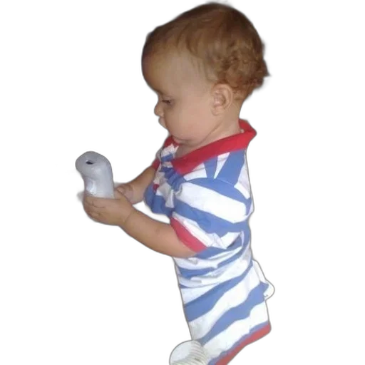 child, striped, shirt, holds transparent PNG cut-out