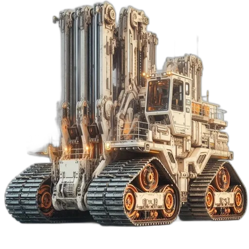 robot, weapon, 3d render, concept art transparent PNG cut-out