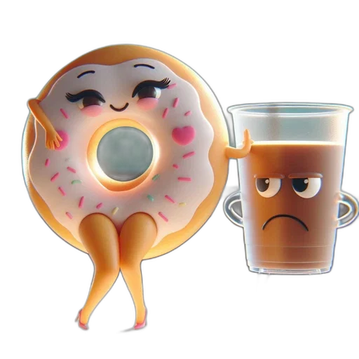food, 3d render, concept art, doughnut transparent PNG cut-out