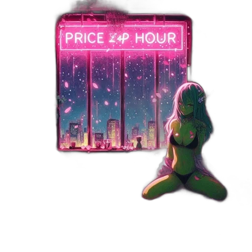 jewelry, vaporwave, cyberpunk, concept art transparent PNG cut-out