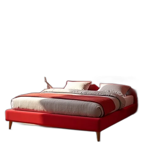 furniture, 3d render, photorealistic, red transparent PNG cut-out