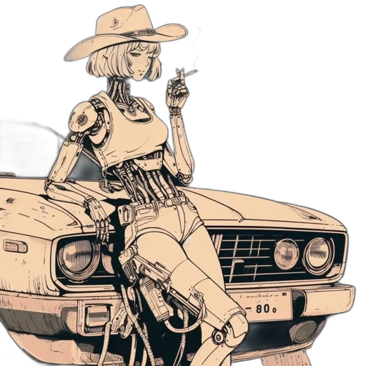 car, hat, jacket, robot transparent PNG cut-out