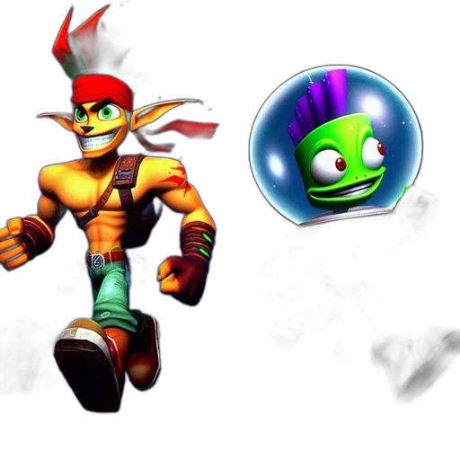 concept art, 3d render, pixel art, two transparent PNG cut-out