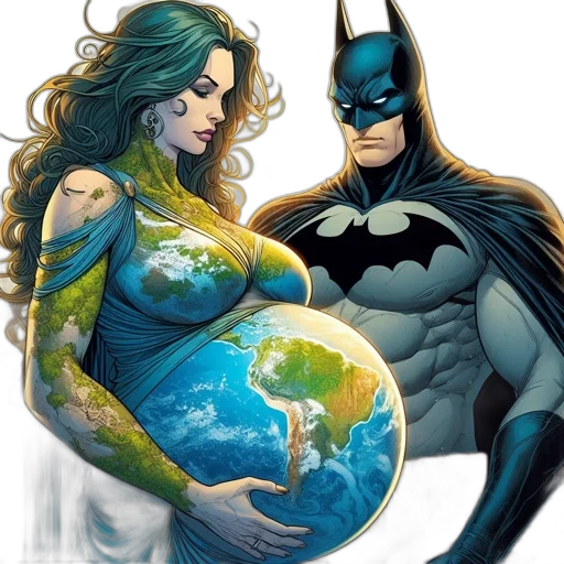 comic book art, concept art, two, iconic transparent PNG cut-out