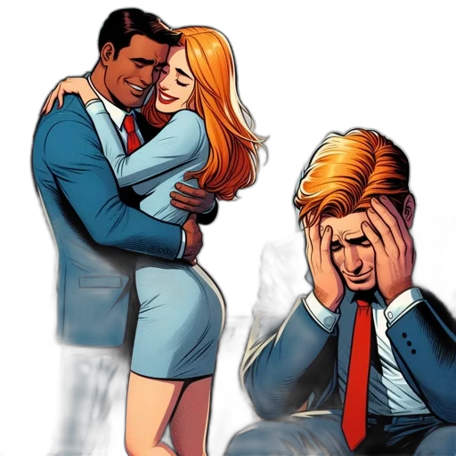 comic book art, concept art, cartoon, intimate transparent PNG cut-out