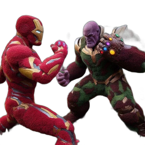 concept art, comic book art, 3d render, two transparent PNG cut-out