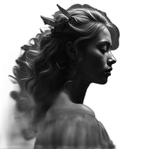 crown, face, hair, dress transparent PNG cut-out