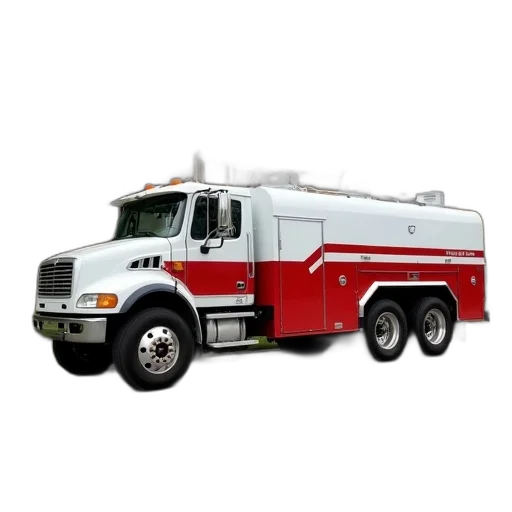 white, red, utility, truck transparent PNG cut-out