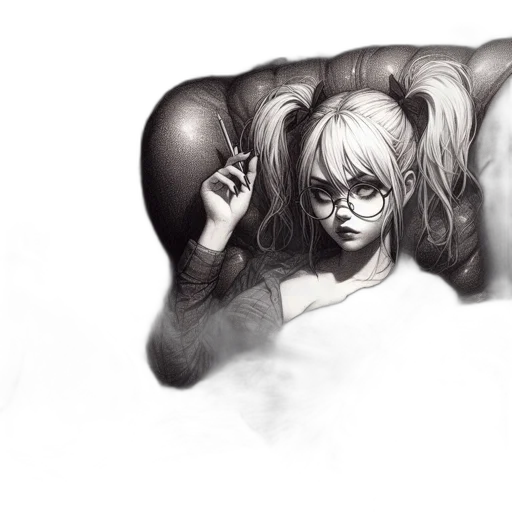 hair, face, mask, weapon transparent PNG cut-out