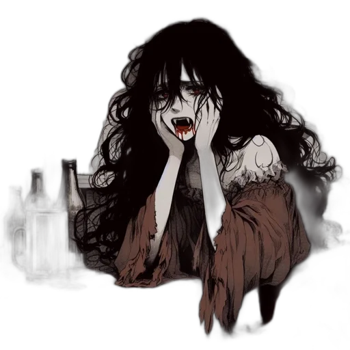 hair, creature, concept art, anime transparent PNG cut-out