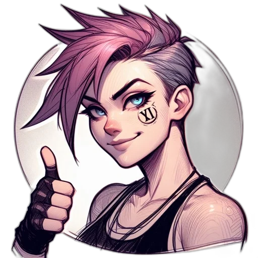 cartoon, pixel art, anime, cyberpunk transparent PNG cut-out