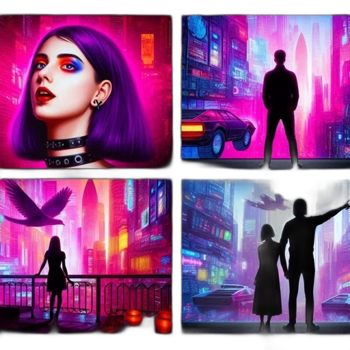concept art, cyberpunk, comic book art, fantasy art transparent PNG cut-out