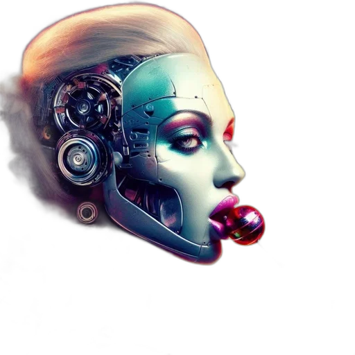 robot, mask, face, cyberpunk transparent PNG cut-out