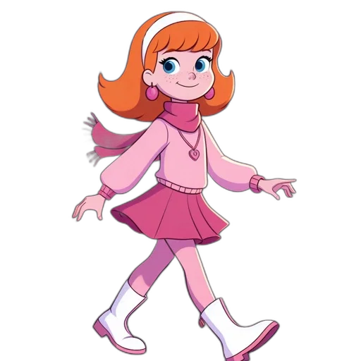 dress, jacket, creature, staff transparent PNG cut-out