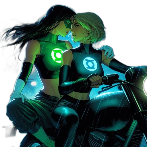 comic book art, concept art, cyberpunk, neon lights transparent PNG cut-out