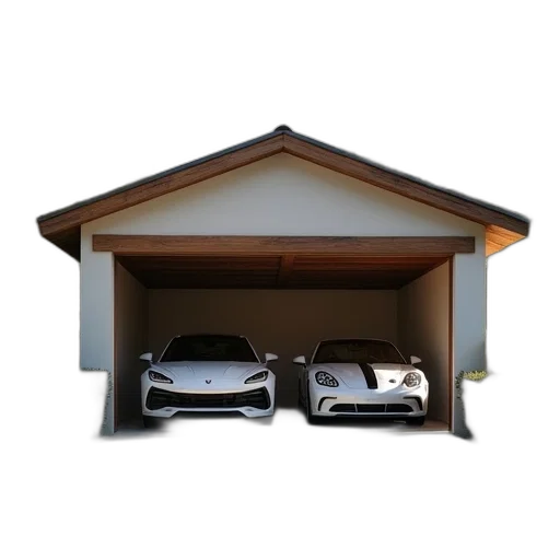 car, building, 3d render, photorealistic transparent PNG cut-out
