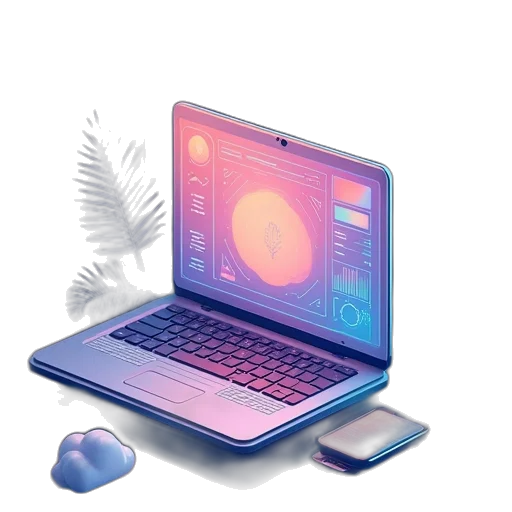 vaporwave, 3d render, concept art, cyberpunk transparent PNG cut-out