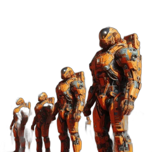 robot, concept art, 3d render, outer space transparent PNG cut-out