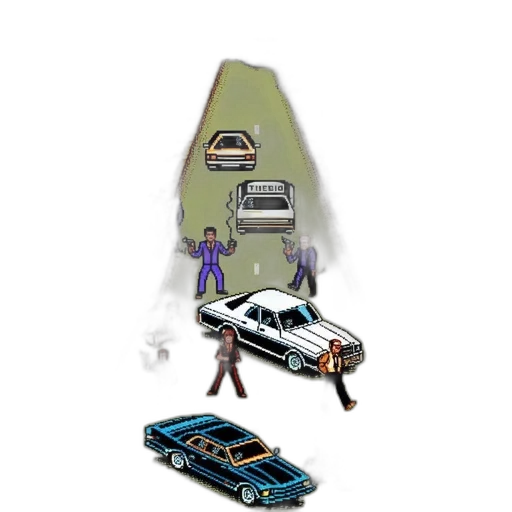 car, concept art, pixel art, 3d render transparent PNG cut-out