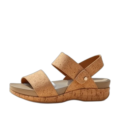 shoes, women, cork, sandal transparent PNG cut-out