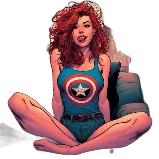 comic book art, concept art, cartoon, woman transparent PNG cut-out