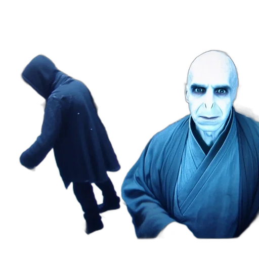 jacket, mask, creature, staff transparent PNG cut-out