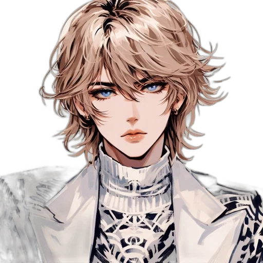 jacket, face, hair, staff transparent PNG cut-out