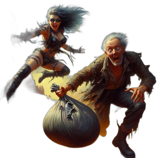 concept art, fantasy art, comic book art, post-apocalyptic transparent PNG cut-out