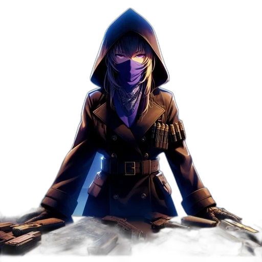 staff, sword, jacket, mask transparent PNG cut-out