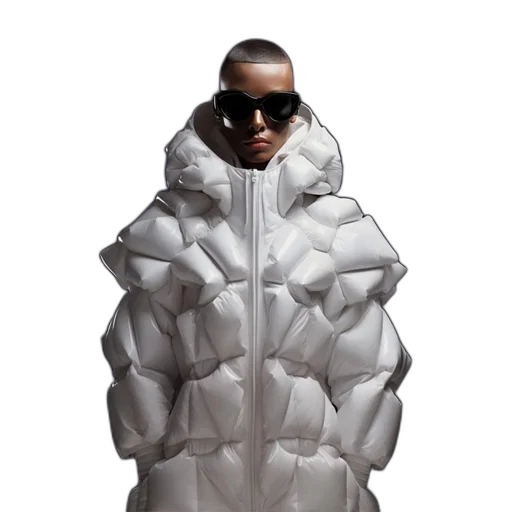 jacket, 3d render, person, white transparent PNG cut-out