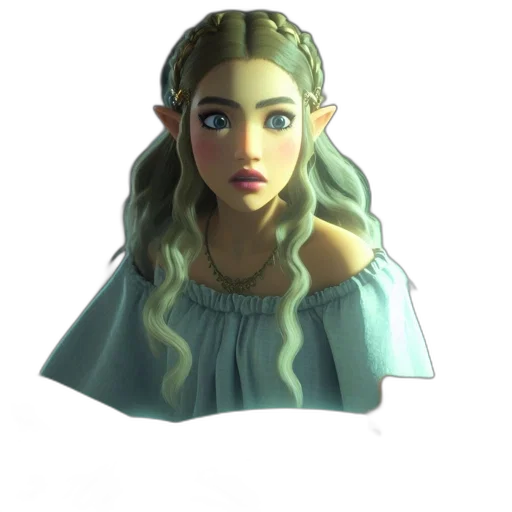 face, dress, crown, staff transparent PNG cut-out