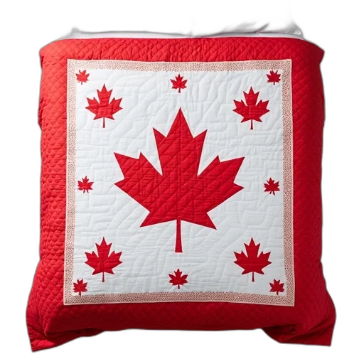 red, white, bedspread, maple transparent PNG cut-out