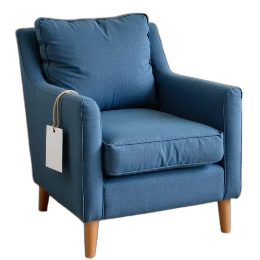 furniture, blue, denim, fabric transparent PNG cut-out