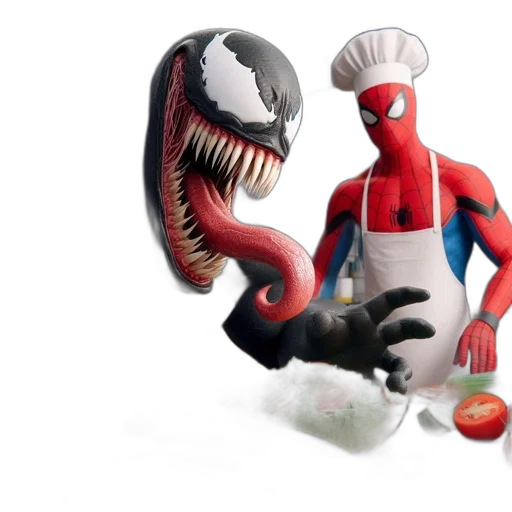 food, concept art, 3d render, comical transparent PNG cut-out
