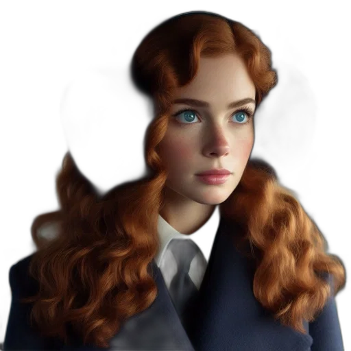 hair, crown, face, jacket transparent PNG cut-out