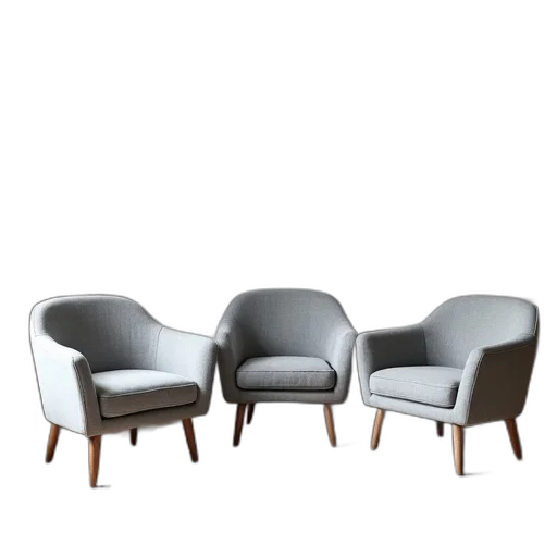 furniture, 3d render, set, four transparent PNG cut-out