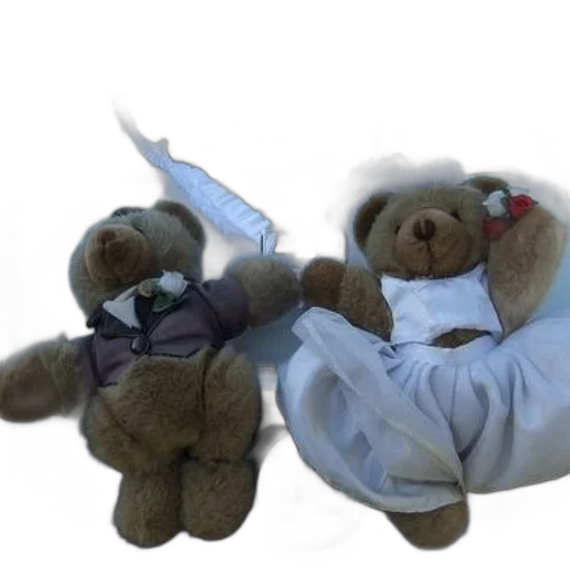 staff, two, teddy, bears transparent PNG cut-out